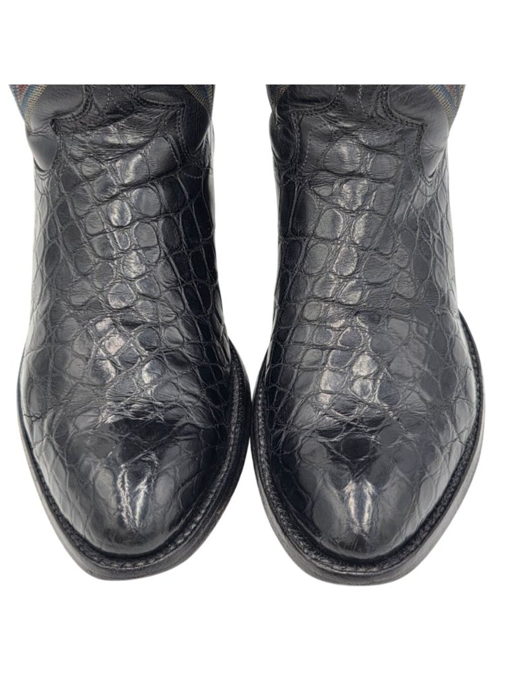 Vintage Justin Exotic Black Alligator Belly Cowboy Western Boots Mens size 9.5D - Picture 16 of 16